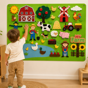 Set tablero de fieltro con animales de la granja