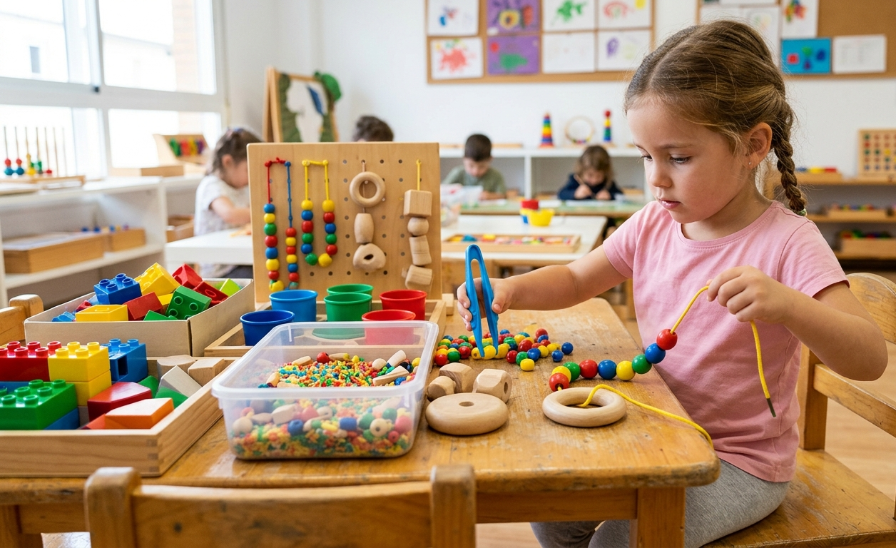 niña, juegos, montessori